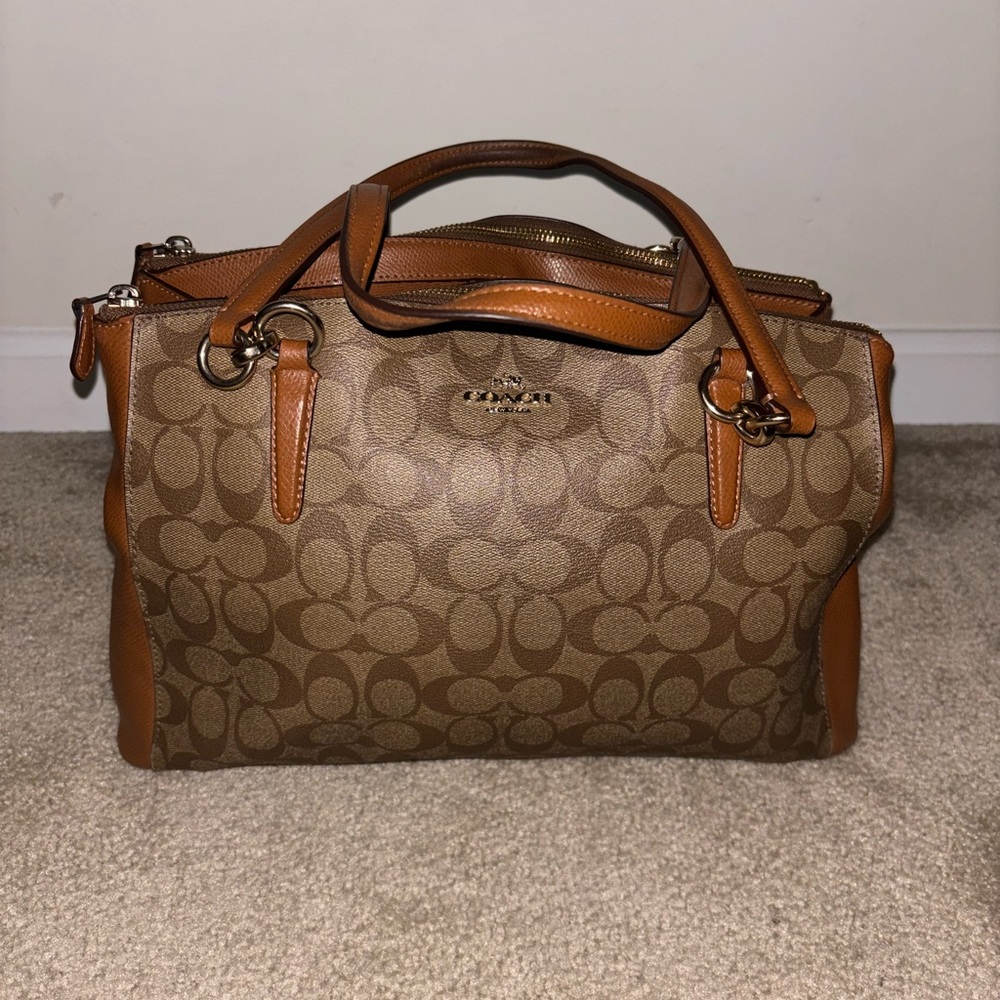 Coach Tan and Brown Signature Tote